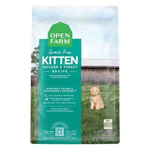 Open Farm Grain-Free Dry Cat Food - Kitten Formula - Chicken & Turkey - 2lb Bag